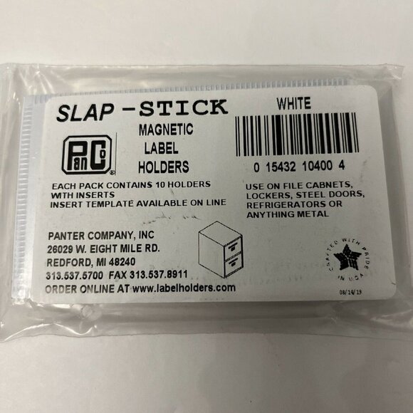 Slap-Stick Magnetic Label Holders With Inserts File Cabinets Steel Doors 4 packs - Picture 2 of 3